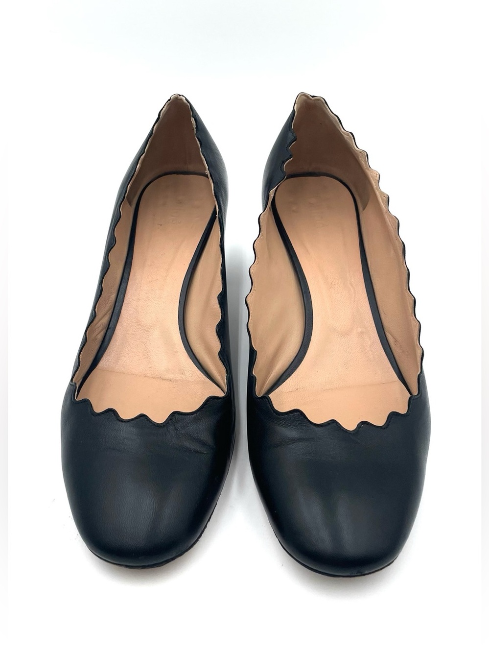Chloe Lauren Black Scallop Pumps Size 40